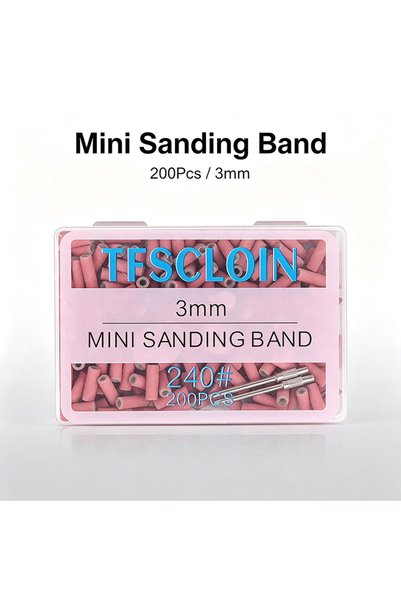 Choice 200pcs-240 Grit 200pcs 3mm Nail Sanding Bands with Mandrel Set-80/120/...