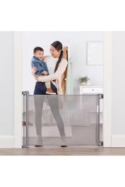 Zaprus بوابة أمان قابلة للسحب للأطفال 86×150 سم، بوابة شبكية للسلالم والأبواب...
