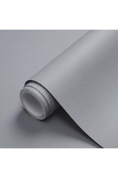 Generic ورق جدران لاصق ذاتي اللصق بلون رمادي غير لامع - 40×300 سم (1.2 متر مر...