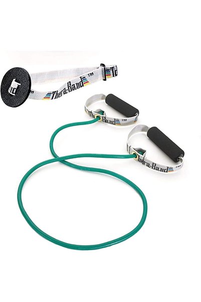 THERABAND Professional Latex Resistance Tubes with Handles For Full Body Exer...