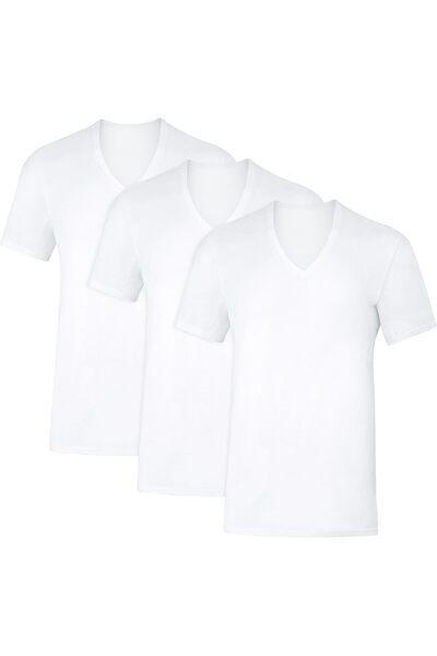Generic mens Sweat Block Undershirt, Underarm Sweat Blocking Tee, White V-nec...