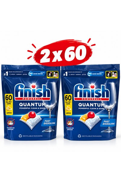 Finish Σετ 2x60 κάψουλες Quantum Λεμόνι