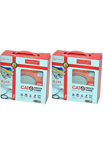 Generic كابل شبكة CAT6 عالي الجودة (20 متر) (عبوة من قطعتين)
