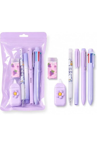 MIANQIONGFENG Cute Stationery Set 6 Pcs, School Writing Supplies