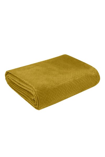 Eurofirany Cuvertura de pat din catifea Luiz4, 170x210 cm, mustar