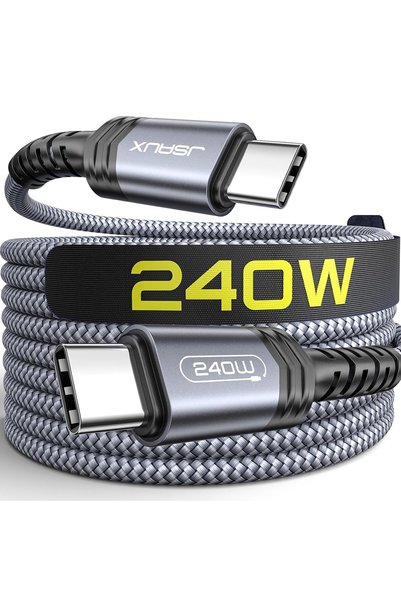Generic 240W USB C to USB C Cable 2M, Type C Cord Fast Charge for iPhone Grey