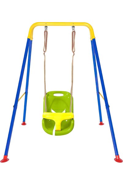 Generic Toddler Swing Set with Frame Indoor & Outdoor Baby Swing with Foldabl...