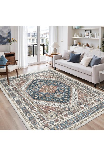 Generic Large Area Rugs, Vintage Floral Soft Living Room Rug, Thin Area Rug f...