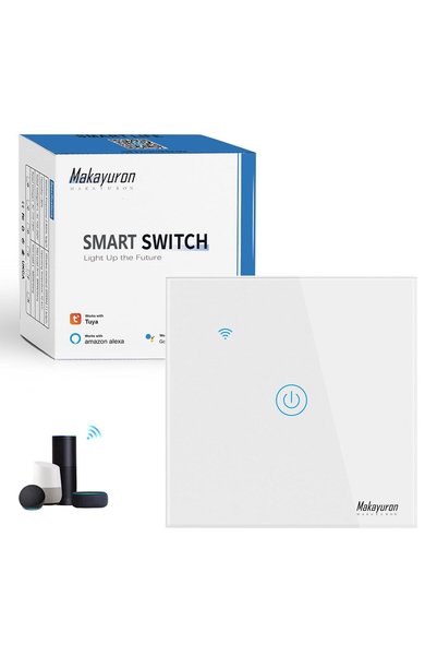 Generic Smart Light Switch,Tuya WiFi, 1 Gang Touch, White,Wall Switch