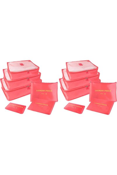 Generic مجموعة منظمات أمتعة السفر مكونة من 6 قطع، حقائب تعبئة مقاومة للماء وأ...