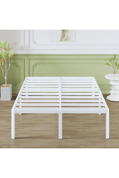 Generic Metal Bed Frame 150x200 cm with Curved Corner Legs, Height 46 cm, Dou...