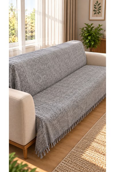 Bovia Home غطاء أريكة من القطن المنسوج متعدد الأغراض، غطاء أريكة قابل للطي، غ...