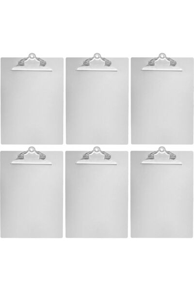 Generic Aluminum Clipboard, Letter Size, Standard Clip, 6-Pack, Silver
