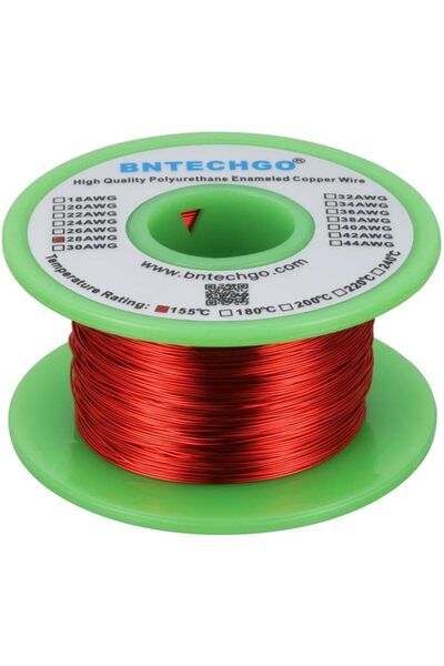 BNTECHGO سلك مغناطيسي 28 AWG - سلك نحاسي مطلي - سلك لف مغناطيسي مطلي - 4 أونص...