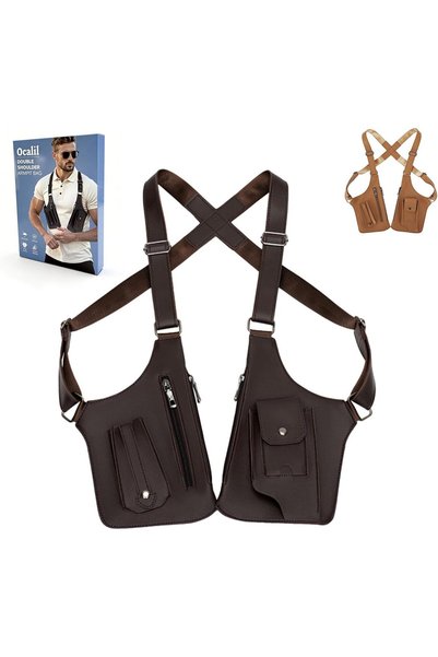 Generic Double Shoulder Armpit Bag, 2025 New Men Anti-Theft Underarm Wallet P...