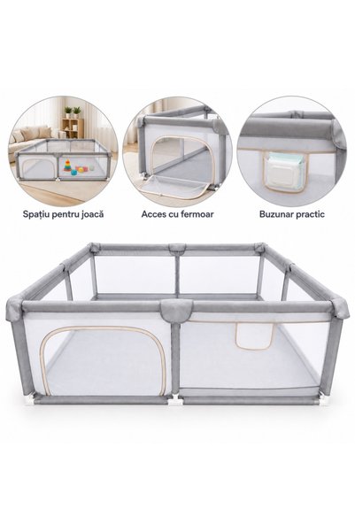 varioshop ®   Țarc pliabil pentru bebeluși, 6 luni+, plasă respirabilă, 150 x...