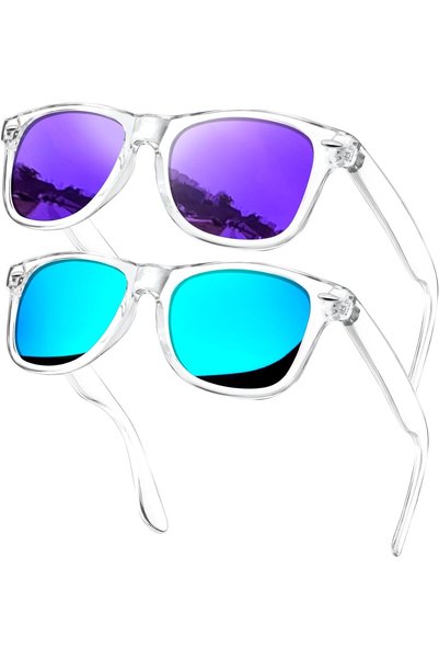 Generic Polarized Sunglasses Classic Fashion Square UV400 Shades 2Pcs