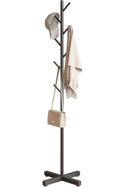 Generic Coat Rack Tree with 8 Hooks 43*168cm, Freestanding Metal Coat Clothin...