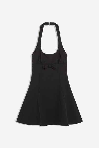 Bershka Bağlamalı mini poliamid karışımlı halter elbise