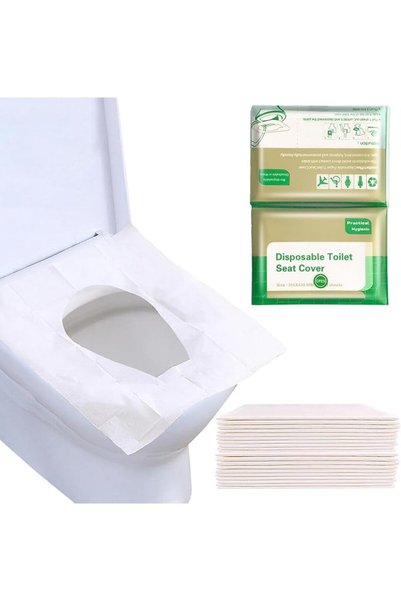MNODWLOF Toilet Seat Covers, 60Pcs Flushable Travel Disposable Toilet Seat Co...