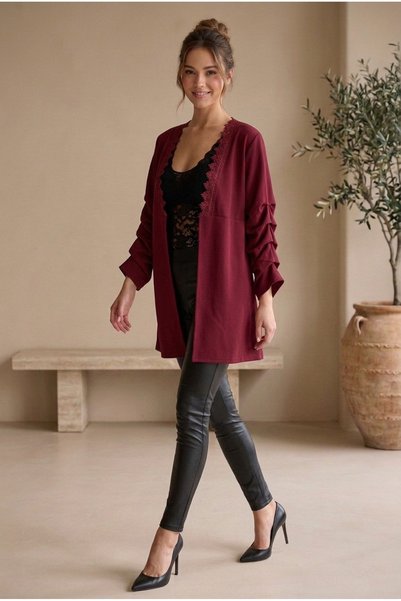 OEM Cardigan dama casual elegant fara nasturi cu dantela aplicata si maneci i...