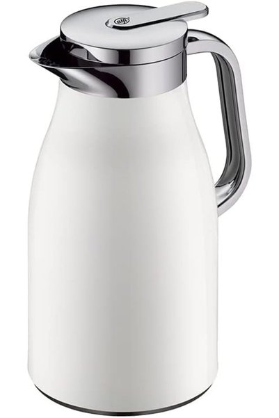 Generic Thermos Flask, Stainless Steel Plastic Glass, Coconut White, 1 Litre