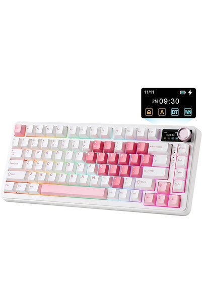 Generic لوحة مفاتيح ميكانيكية B75 PRO MAX بنسبة 75% (تصميم White Heart، مفاتي...
