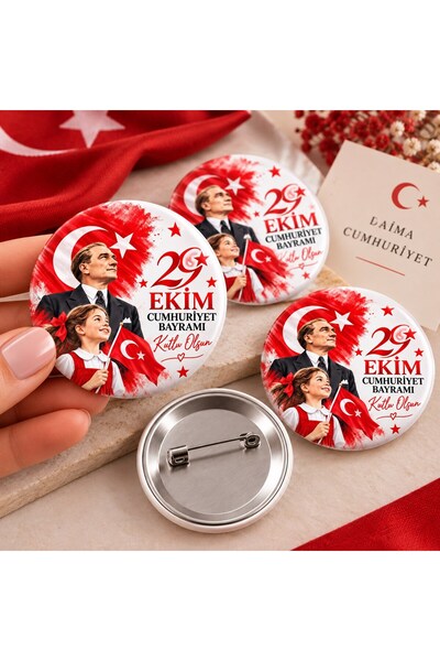 Masalsı Concept 29 Ekim Cumhuriyet Bayramı Rozeti – 15’li Set İğneli Rozet