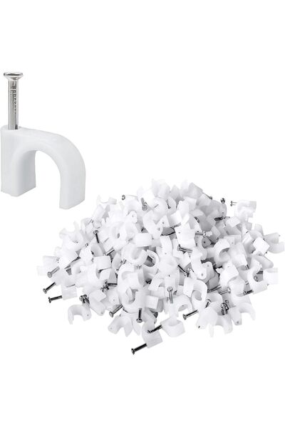 Generic Cable Clips 6mm - Cord Clips for Wall, 100 Pcs - White Cable Clips wi...