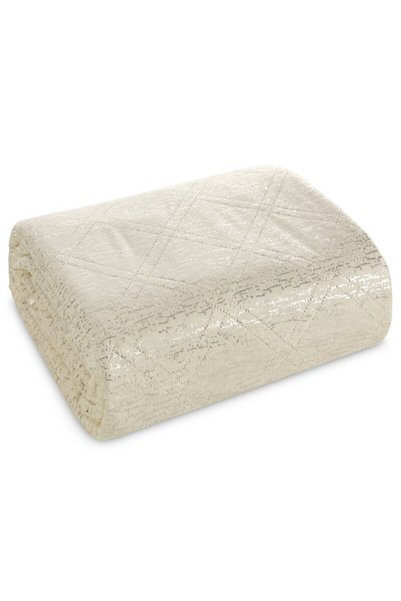 Design 91 Cuvertura de pat Eurofirany LUIZ/BLINK, matlasata din catifea crem,...