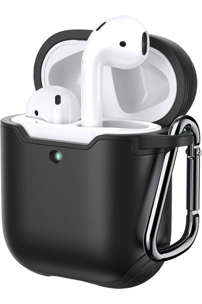 Generic Case for AirPods 2/1 with Keychain, Black