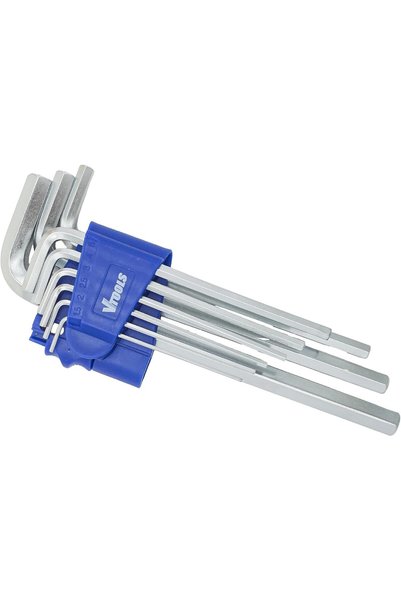 Generic 9 Piece Long Chrome Vanadium Hex Key Allen Wrench Set(1.5-10mm), Port...