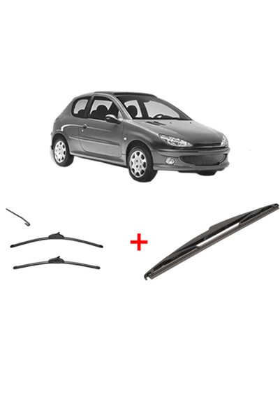 VALEO Set of 3 wiper blades PEUGEOT 206 Hatchback (2A/C) 1998 - 2012, windscr...