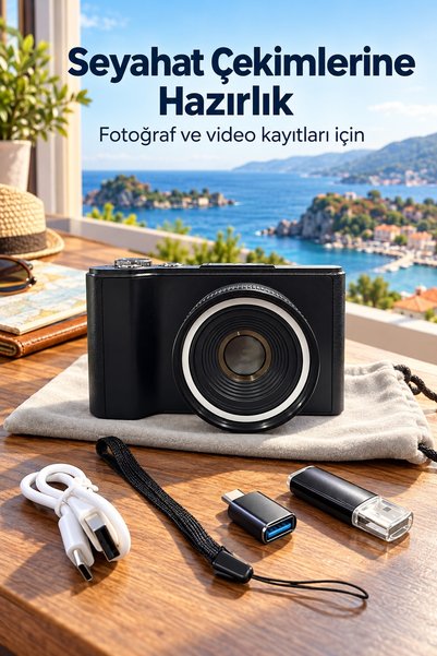 teknodayım كاميرا فيديو 4K مع شاشة قابلة للطي وتركيز تلقائي، كاميرا رقمية
