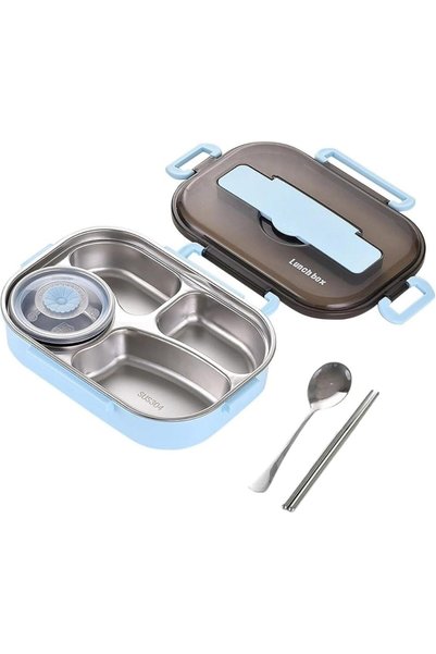 Generic صندوق غداء من الفولاذ المقاوم للصدأ للأطفال والكبار، حاوية طعام مانعة...