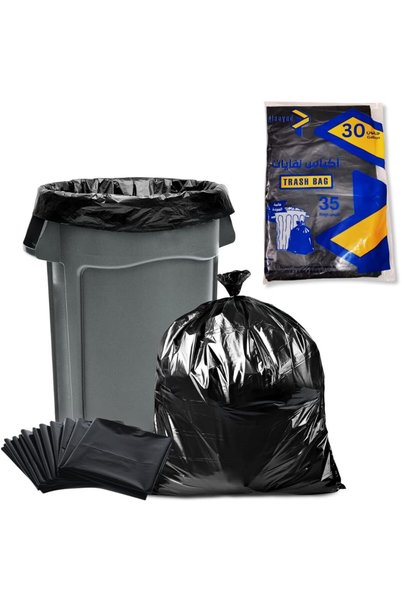 Generic 30 Gallons 35 Trash Bags Black Heavy Duty Plastic Garbage Bags for Co...
