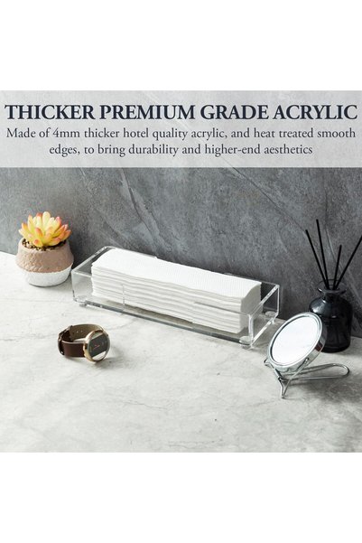 Slasa Modern Premium Clear Acrylic Bathroom Paper Towel Holder Trifold Z-Fold...