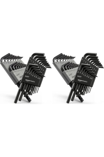 Generic Allen Wrench/Hex Key with SAE/Metric Sizes and 2 Storage Cases, Set o...
