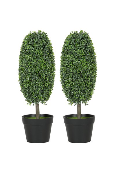 Generic Brand Set de 2 plante artificiale, arbori artificiali în ghiveci rezi...
