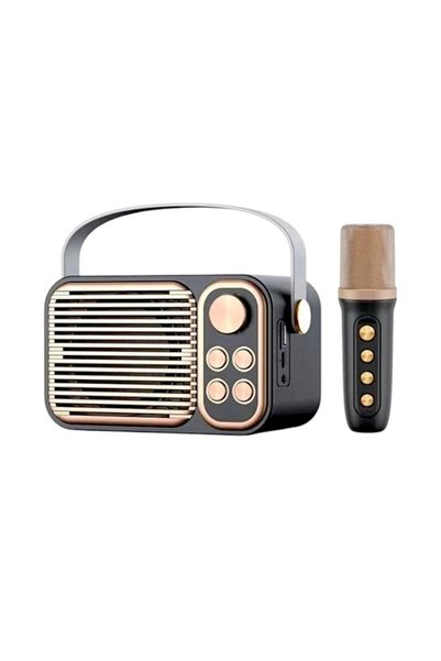 GADGETNOW Ασύρματο Ηχείο Bluetooth με Μικρόφωνο Καραόκε Σκούρο Γκρι