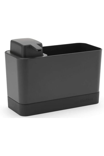 Generic Kitchen Sink Organiser Set with Soap Dispenser (Dark Grey) Cloths/Spo...