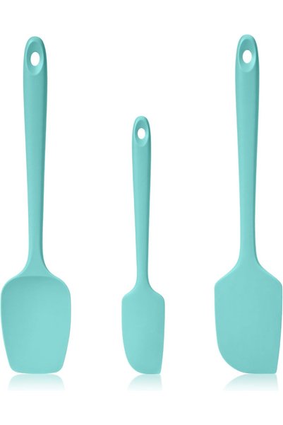 Generic 315℃ Heat Resistant Silicone Spatula Spoonula Set of 3, Aqua Sky