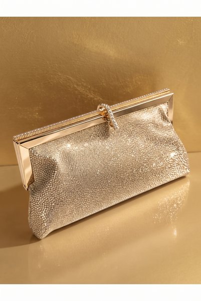 Gogoey Glittery Twisted Chain Portfolio Wedding Engagement Clutch Evening Dre...