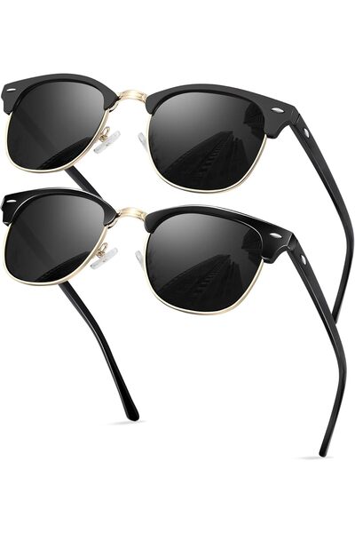Generic Polarized Half Frame Sunglasses Classic UV400 Semi Rimless Shades