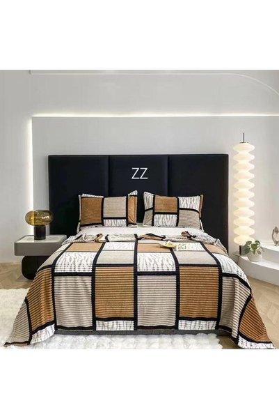 Truva Home Pătură Pufoasă Cocolino | Pentru Pat Dublu | Model Geometric | 200...