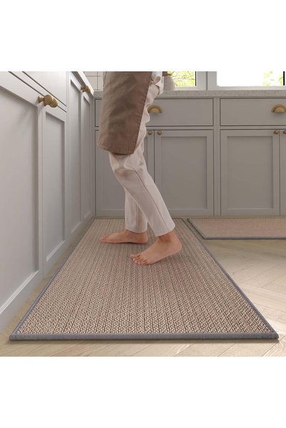 Generic Kitchen Rugs and Mats Washable, 2Pcs Non-Skid Natural Rubber Runner R...
