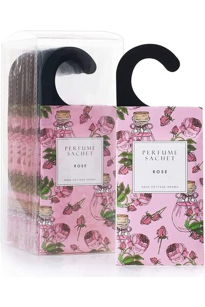 Generic معطر خزانة معلق برائحة الورد، عبوة واحدة/ 12 قطعة، معطر أدراج، منعش ه...