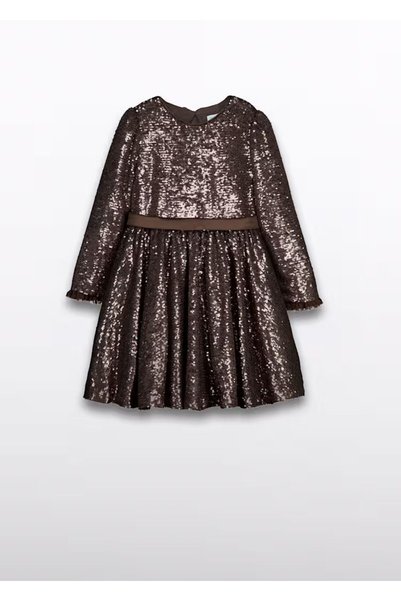 Abel & Lula Abel&Lula Girl's Sequined Dress Brown 5539
