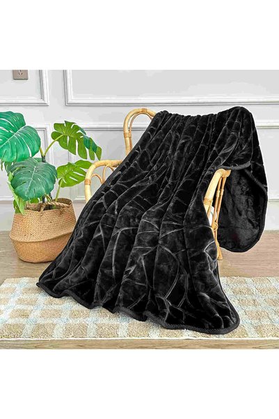 Nitki Patura decorativa Spod Igły i Nitki, acril, 80x160 cm, negru