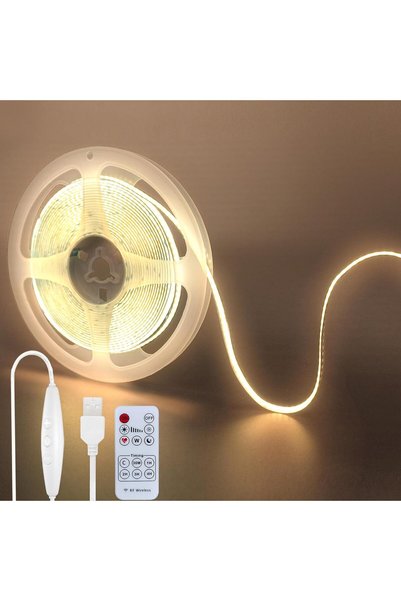 Generic شريط إضاءة LED بتقنية COB يعمل بـ USB 5 فولت مع جهاز تحكم عن بعد قابل...